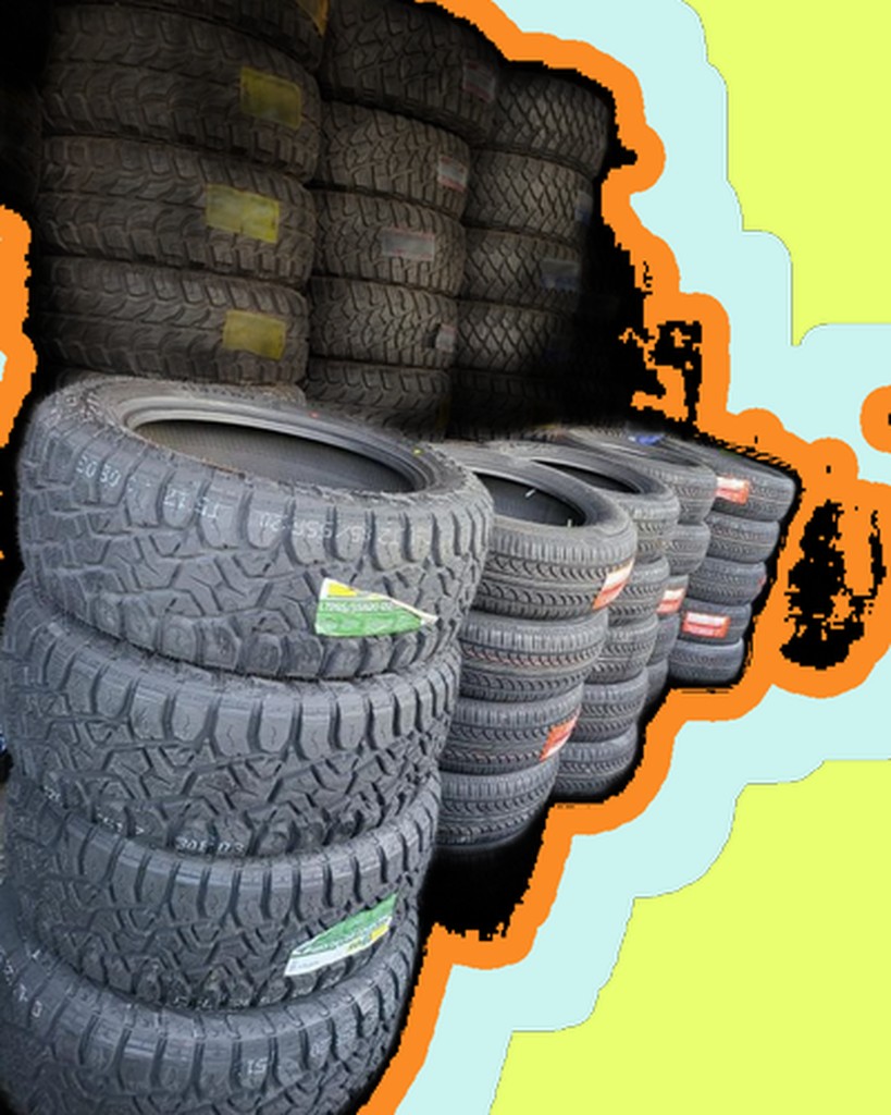Stacked tires at Piedmont Tire, Brookhaven Atlanta