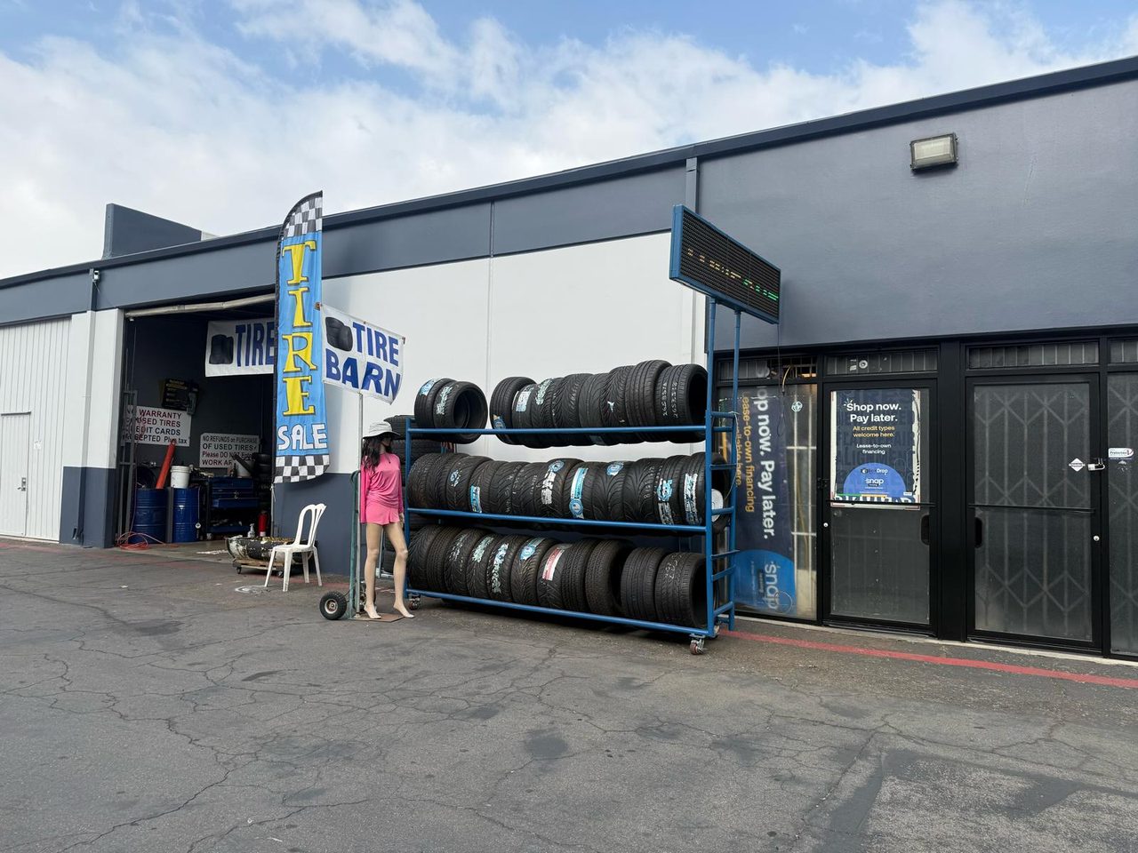 Tire Barn storefront on Westminster Ave, Garden Grove